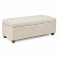 Bank Holz Leinengewebe Beige 120cm