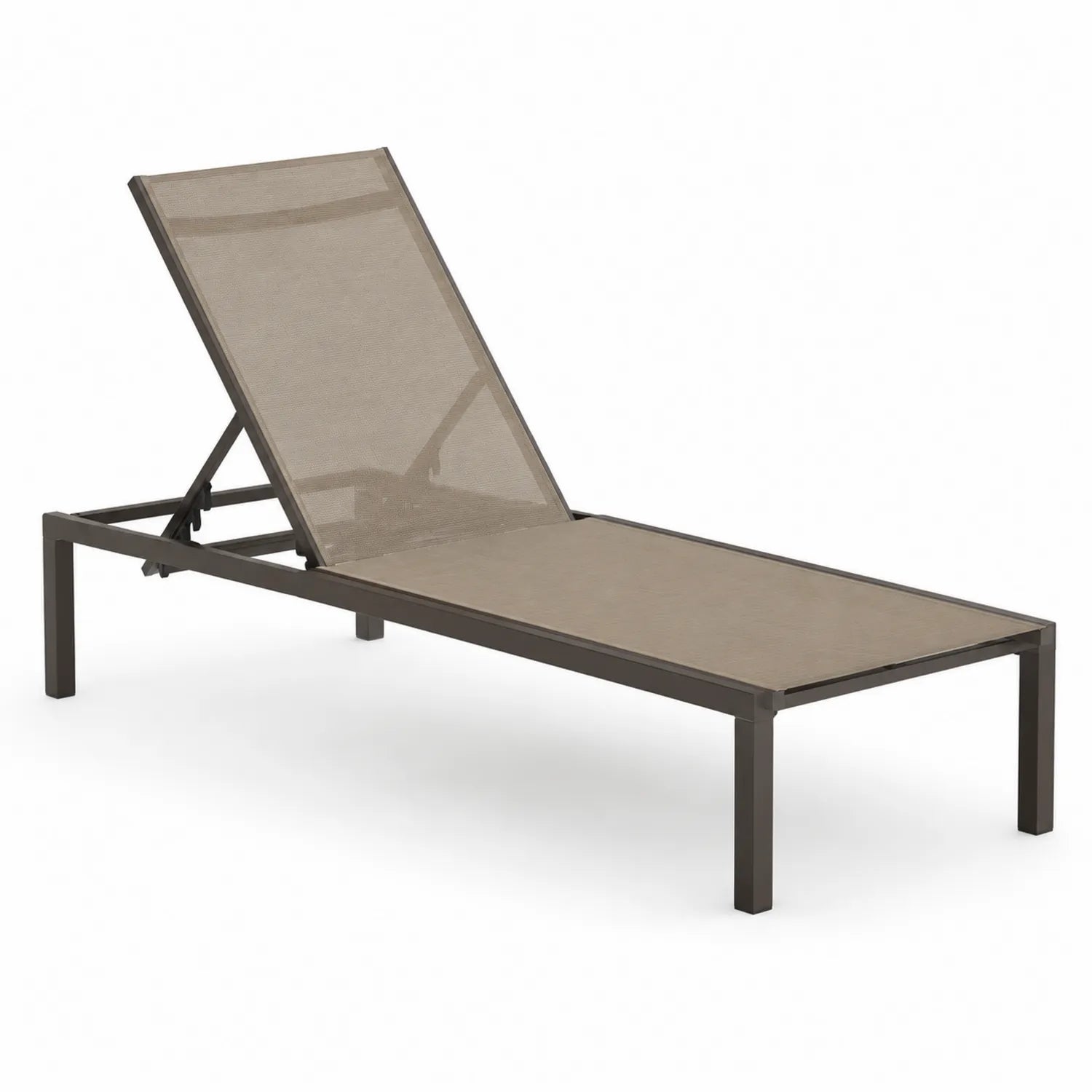 Sonnenliege Aluminium Textilene Braun 200x65x35 cm