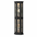 Eckvitrine aus MDF und gehärtetem Glas in Schwarz 180cm