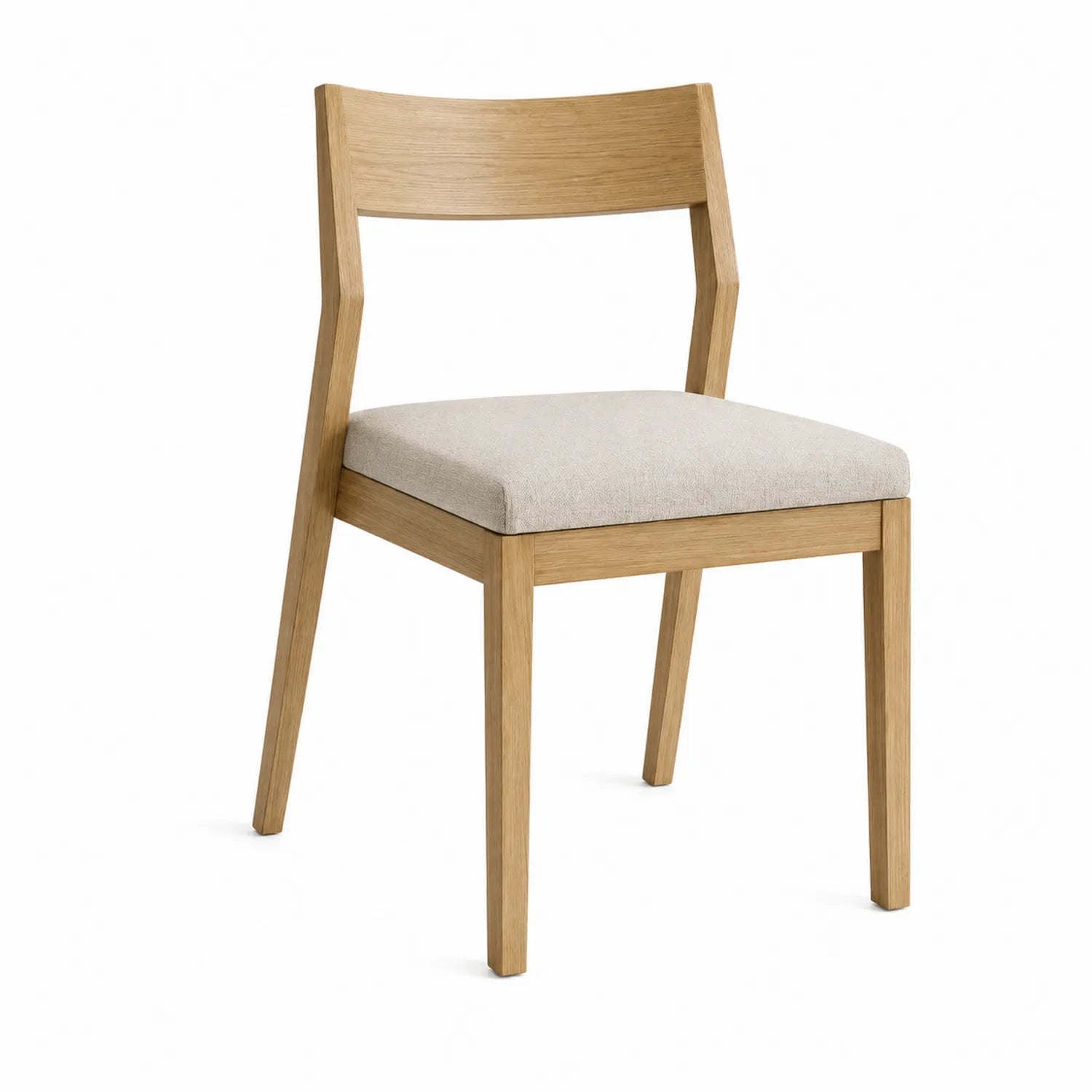 Esszimmerstuhl Eichenholz Beige Polyester
