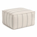 Quadratischer Baumwoll-Fußhocker Beige/Grau 45x45x30 cm