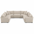 Ecksofa Set aus Polyester, L-Form, 300x300x85 cm, Beige