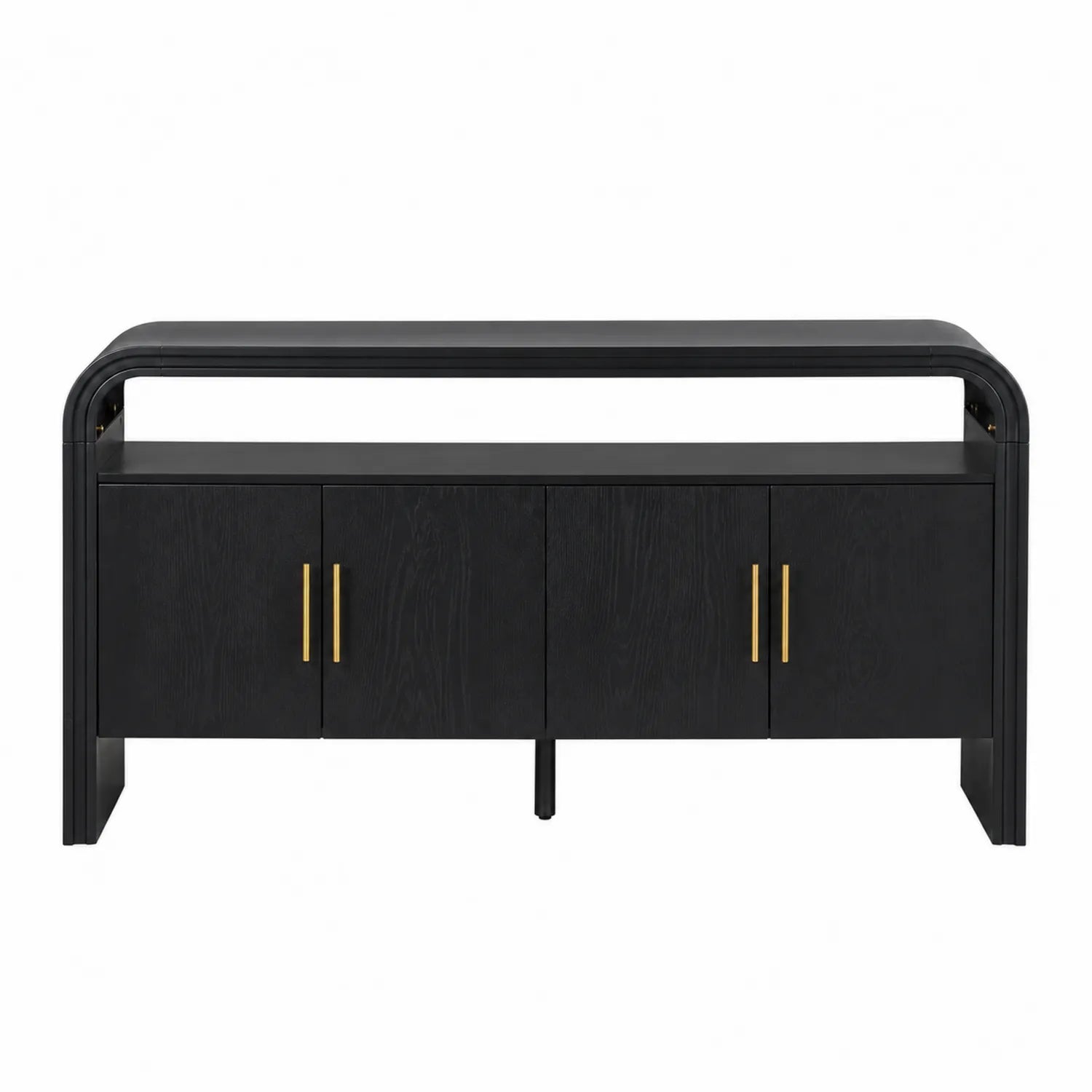 Sideboard aus MDF mit 4 Türen und Metallgriffen, 150 cm