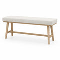 Polsterbank mit Eichenholzgestell Beige 110x35x45cm
