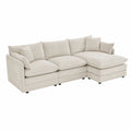 Cord Ecksofa Beige 300cm