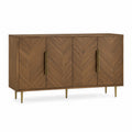 Sideboard Holz Messing Braun 150x40x80 cm