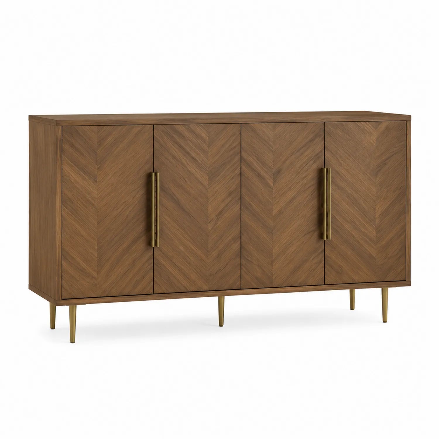 Sideboard Holz Messing Braun 150x40x80 cm
