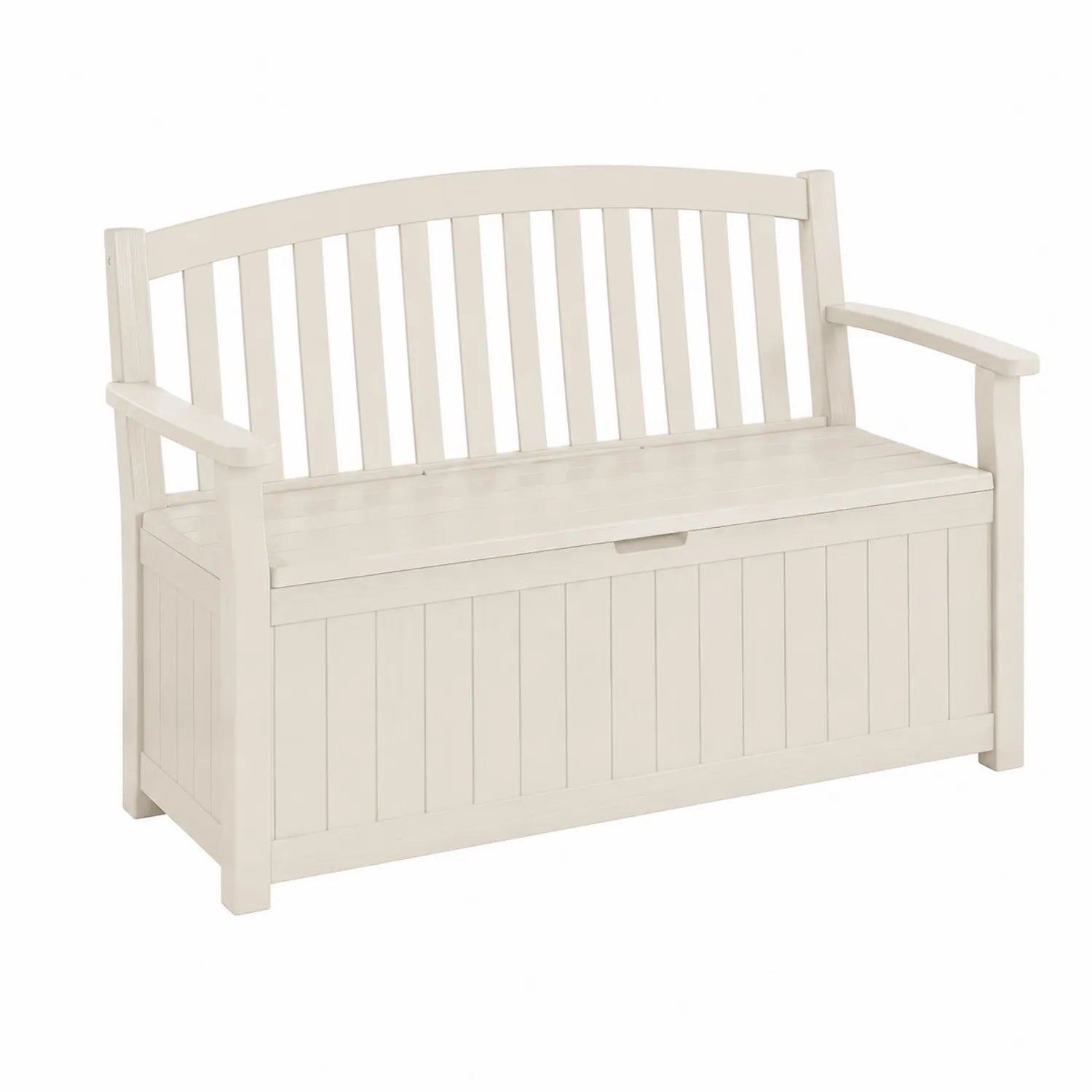 Gartenbank mit Stauraum Kunststoff Beige 120x60x84 cm
