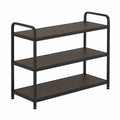 Regal mit 3 Ebenen aus Metall und Holz, Braun/Schwarz